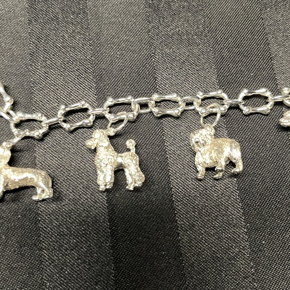 RARE Vintage Sterling Silver Tiffany & Co. Dog Charm Bone Link Bracelet - Picture 3 of 10
